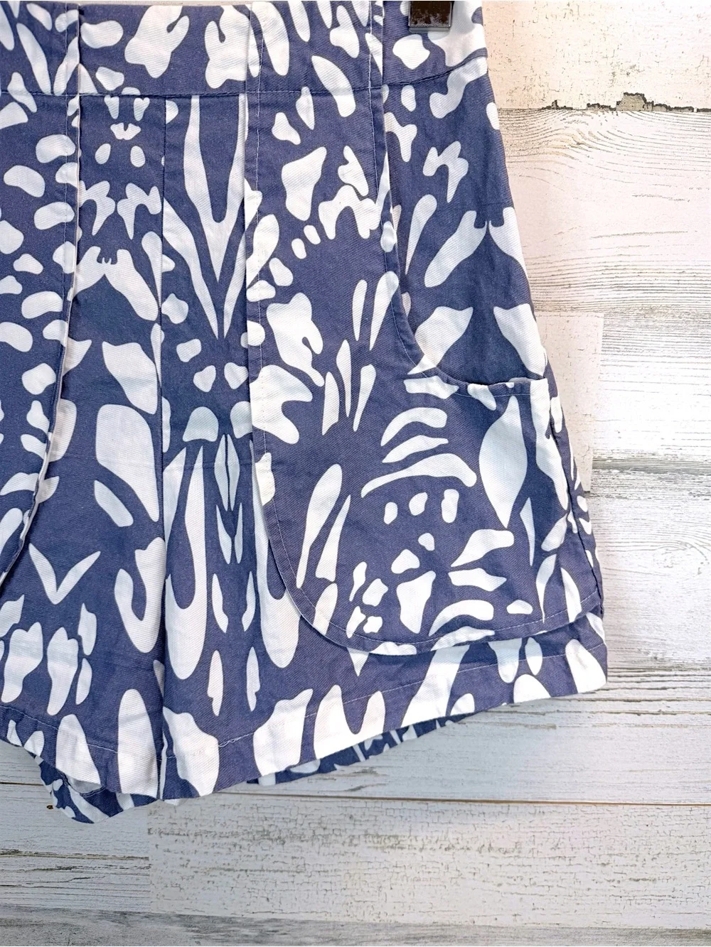 Anthropologie OhSevenDays Poche High Rise Linen Blend Printed Shorts Medium - Picture 11 of 14